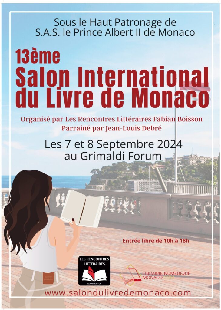 Rencontres littéraires avec Philippe Rosset, au 13eme Salon du Livre de Monaco, les 7 et 8 septembre 2024